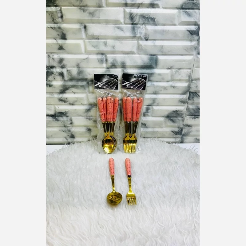 ست قاشق وچنگال سرامیکی ماربل