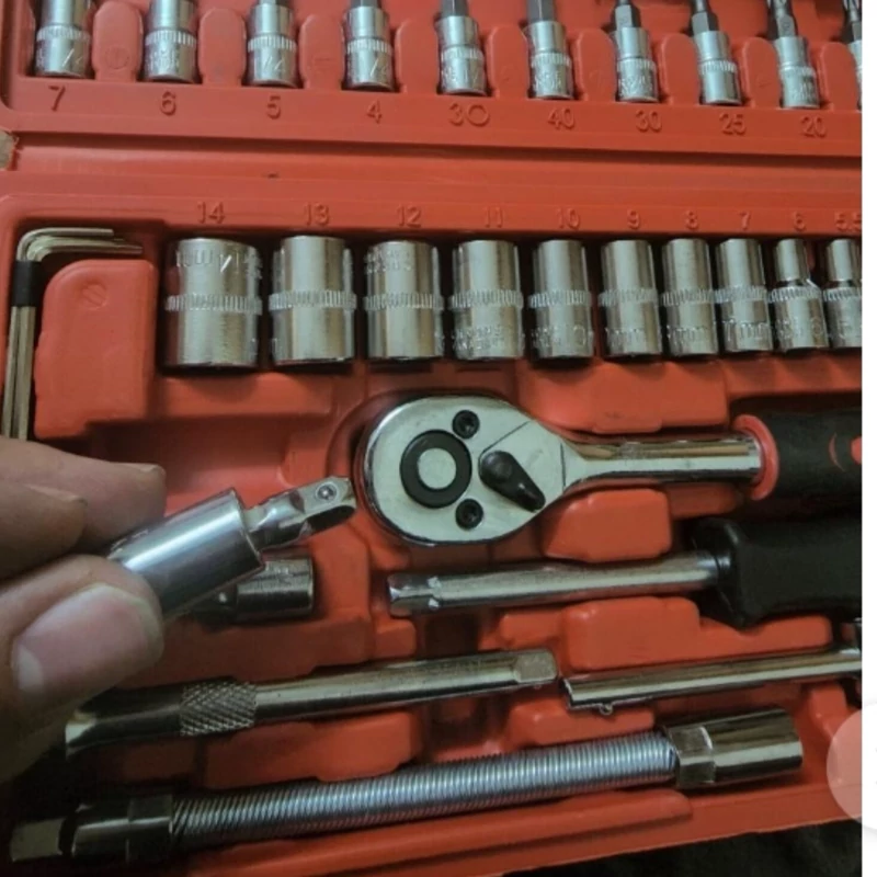 جعبه بکس وپیچ گوشتی موتور ماشین سبک خانگی مجموعه 46تایی کد2
