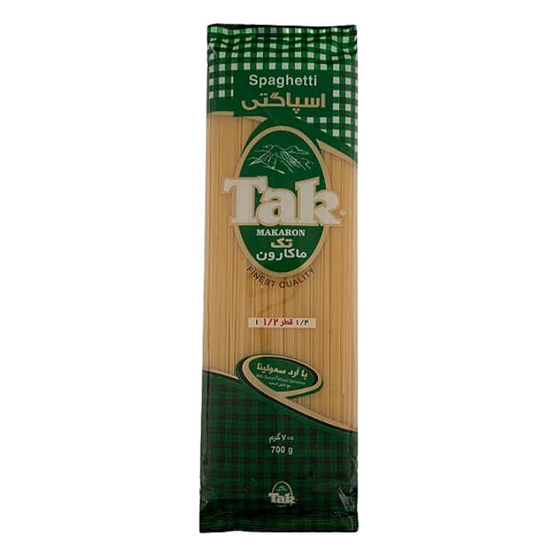 ماکارونی تک ماکارون مقدار 700 گرم قطر 1.2 خوشمزه و لذیذ