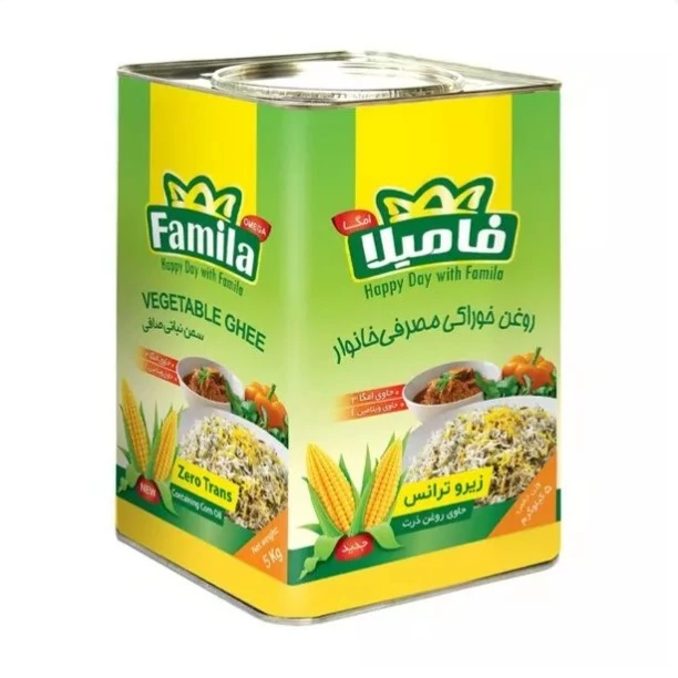 روغن ذرت نیمه جامد فامیلا امگاسه وزن 5 کیلوگرم جدید کیفیت عالی