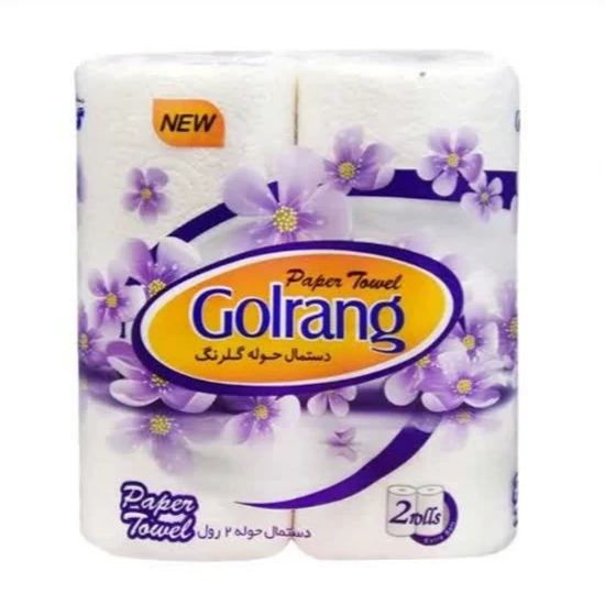 دستمال حوله گلرنگ سه لایه بسته( 2  رول)